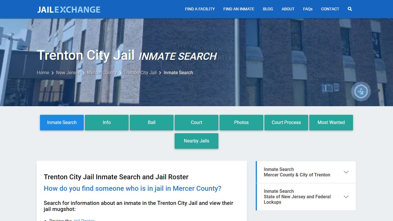 Inmate Search: Roster & Mugshots - Trenton City Jail, NJ