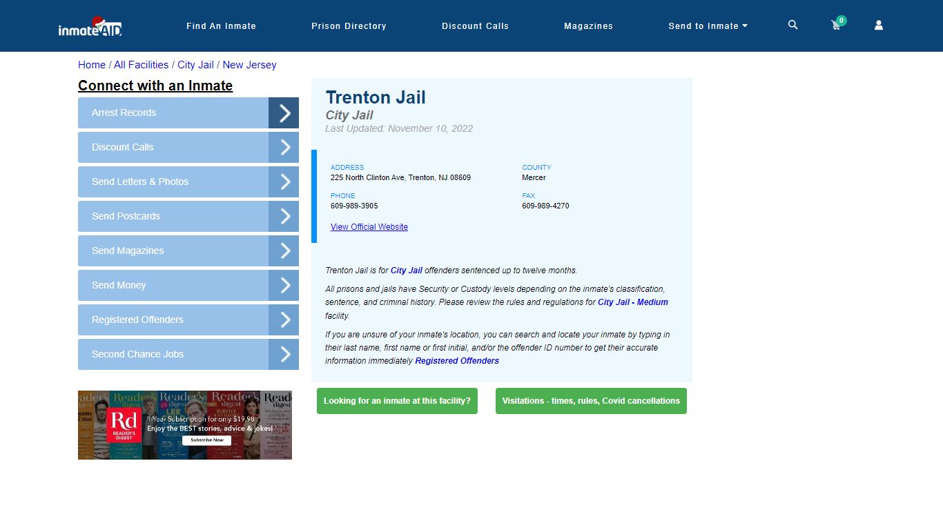 Trenton Jail | Inmate Locator