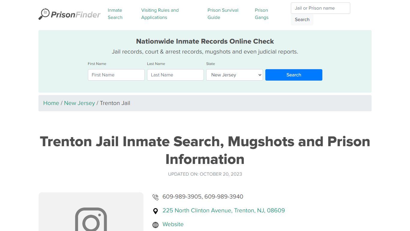 Trenton Jail Inmate Search, Mugshots and Prison Information